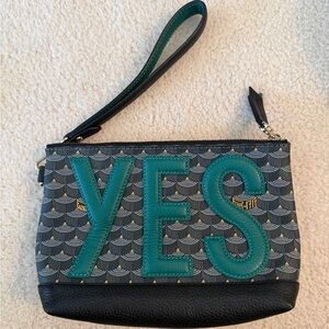 FAURE LE PAGE CLUTCH pochette zip YES NO porte cle pompon catch all pouch